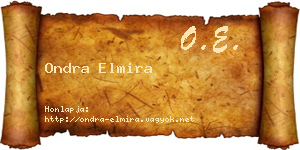 Ondra Elmira névjegykártya